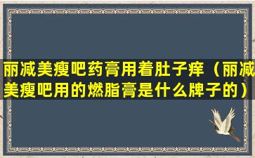 丽减美瘦吧药膏用着肚子痒（丽减美瘦吧用的燃脂膏是什么牌子的）