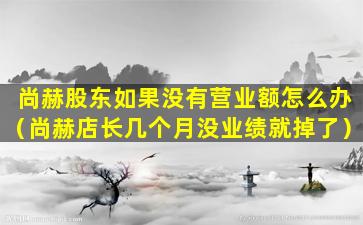尚赫股东如果没有营业额怎么办（尚赫店长几个月没业绩就掉了）